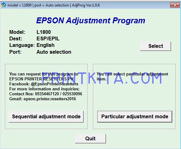 resetter epson l1800